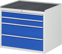 RAU Schubladenschrank XL3.1, B770xT650xH645mm, MT-Top-25mm, 4xSchublade-VA, 13-XL3.1A-MT.11