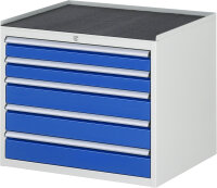 RAU Schubladenschrank XL3.20, B770xT650xH645mm, MT-Top-25mm, 5xSchublade-VA, 13-XL3.20A-MT.11