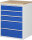 RAU Schubladenschrank XL7.4, B770xT650xH1035mm, B-Top-25mm, 5xSchublade-VA, 13-XL7.4A-B.11