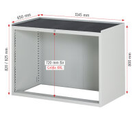 RAU Schubladenschrank XXL5.11, B1145xT650xH825mm, MT-Top-25mm, 5xSchublade-VA, 13-XXL5.11A-MT.11