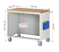 RAU Montagewagen XXL5.9, B1145xT650xH975mm, 6xSchublade-TA, MT-Top-25mm, 05-XXL5.9A-MT.11
