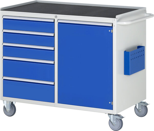 RAU Montagewagen LL5.23.12, B1145xT650xH975mm, 5xSchublade-VA, 1xTür, MT-Top-25mm, 15-LL5.23.12A-MT.11