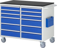 RAU Montagewagen LL5.9.9, B1145xT650xH970mm, 12xSchublade-VA, M-Top-20mm, 15-LL5.9.9A-M.11