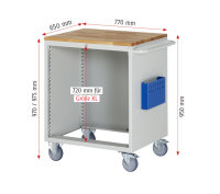 RAU Montagewagen XL5.1, B770xT650xH975mm, 4xSchublade-VA, B-Top-25mm, 15-XL5.1A-B.11