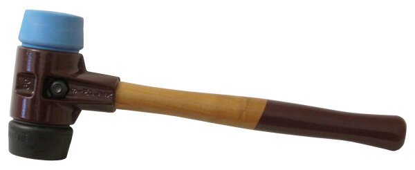 SIMPLEX-Schonhammer mit Stahlgussgehäuse und Holzstiel, Ø 40, Gummikomposition / TPE-soft