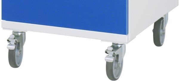 RAU Rollensatz mit Gewindeplatten mit 4 Lenkrollen, davon 2 mit Feststeller, 09-RS100G-2LF-2L-DP