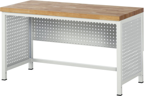 RAU Seiten-Lochwand für Werkbankfuß 8000, H617mm, für Fußtiefe 850mm, RAL7035, 09-LW-S8-850.12