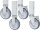 RAU Rollensatz mit Expander, 2 Bock- und 2 Lenkrollen mit Feststeller, 09-RS125EP-2LF-2B