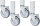 RAU Rollensatz mit Expander, 4 Lenkrollen mit Feststeller, 09-RS125EP-4LF