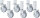 RAU Rollensatz mit Expander, 6 Lenkrollen mit Feststeller, 09-RS125EP-6LF
