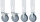 RAU Rollensatz Arbeitstisch Tom, 2 Bock- und 2 Lenkrollen mit Feststeller, 09-RS125MPHV-2LF-2B