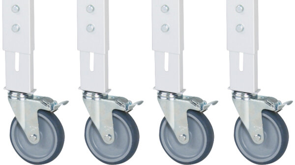 RAU Rollensatz Arbeitstisch Tom, 4 Lenkrollen mit Feststeller, 09-RS125MPHV-4LF
