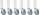 RAU Rollensatz Arbeitstisch Tom, 6 Lenkrollen mit Feststeller, 09-RS125MPHV-6LF