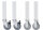 RAU Rollensatz Arbeitstisch Jerry, 2 Bock- und 2 Lenkrollen mit Feststeller, 09-RS75EP-2LF-2B