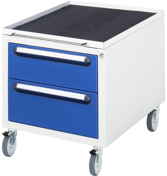 RAU Roll-Container mit 2 Schubladen, B480xT600xH540mm, RAL7035/RAL5010, E-US-2-2A-M.11