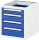 RAU Unterbau-Container mit 4 Schubladen, B480xT600xH545mm, RAL7035/RAL5010, E-US-3-4A.11