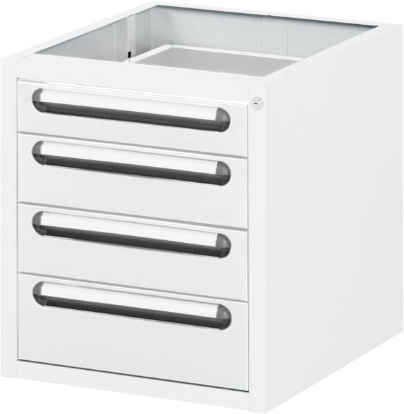 RAU Unterbau-Container mit 4 Schubladen, B480xT600xH545mm, RAL7035/RAL7035, E-US-3-4A.12