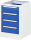 RAU Unterbau-Container mit 4 Schubladen, B480xT600xH755mm, RAL7035/RAL5010, E-US-4-4A-S.11