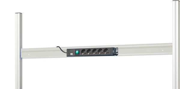 RAU Energieleiste mit Halteschiene Serie E, B1200xT85xH80mm, RAL7035, E-EL-D-KES1200.12