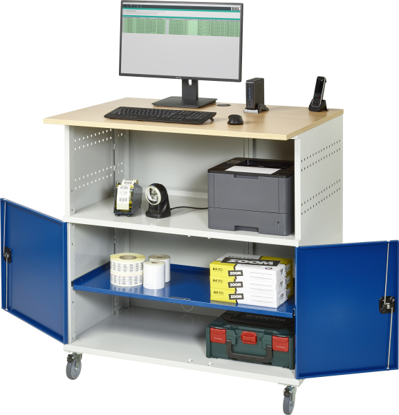 RAU Computer-Tisch 1022, B1100xT790xH1180mm, mobil, 07-1022F.11