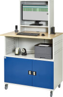 RAU Computer-Tisch 1022 mit Monitorgehäuse T300mm, B1100xT790xH1890mm, mobil, 07-1022M3F.11