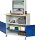 RAU Computer-Tisch 1022 mit Monitorgehäuse T300mm, B1100xT790xH1890mm, mobil, 07-1022M3F.11