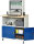 RAU Computer-Tisch 1022 mit Monitorgehäuse T300mm, B1100xT790xH1890mm, mobil, 07-1022M3F.11