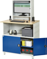 RAU Computer-Tisch 1022 mit Monitorgehäuse T300mm, B1100xT790xH1840mm, stationär, 07-1022M3S.11