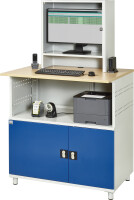 RAU Computer-Tisch 1022 mit Monitorgehäuse T300mm, B1100xT790xH1840mm, stationär, 07-1022M3S.11