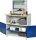 RAU Computer-Tisch 1022 mit Monitorgehäuse T300mm, B1100xT790xH1840mm, stationär, 07-1022M3S.11