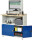RAU Computer-Tisch 1022 mit Monitorgehäuse T300mm, B1100xT790xH1840mm, stationär, 07-1022M3S.11