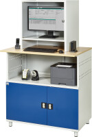 RAU Computer-Tisch 1022 mit Monitorgehäuse T550mm, B1100xT790xH1840mm, stationär, 07-1022M5S.11
