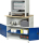 RAU Computer-Tisch 1022 mit Monitorgehäuse T550mm, B1100xT790xH1840mm, stationär, 07-1022M5S.11