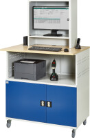 RAU Computer-Tisch 1023 mit Monitorgehäuse T300mm, B1100xT790xH1890mm, mobil, 07-1023M3F.11