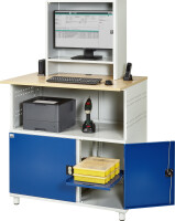 RAU Computer-Tisch 1023 mit Monitorgehäuse T300mm, B1100xT790xH1840mm, stationär, 07-1023M3S.11