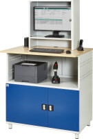 RAU Computer-Tisch 1023 mit Monitorgehäuse T300mm, B1100xT790xH1840mm, stationär, 07-1023M3S.11