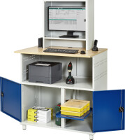 RAU Computer-Tisch 1023 mit Monitorgehäuse T300mm, B1100xT790xH1840mm, stationär, 07-1023M3S.11