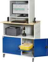 RAU Computer-Tisch 1023 mit Monitorgehäuse T550mm, B1100xT790xH1890mm, mobil, 07-1023M5F.11