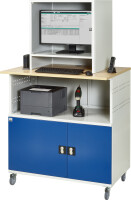 RAU Computer-Tisch 1023 mit Monitorgehäuse T550mm, B1100xT790xH1890mm, mobil, 07-1023M5F.11