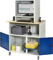 RAU Computer-Tisch 1023 mit Monitorgehäuse T550mm, B1100xT790xH1890mm, mobil, 07-1023M5F.11