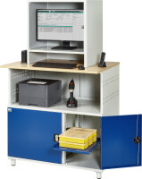 RAU Computer-Tisch 1023 mit Monitorgehäuse T550mm, B1100xT790xH1840mm, stationär, 07-1023M5S.11