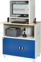 RAU Computer-Tisch 1023 mit Monitorgehäuse T550mm, B1100xT790xH1840mm, stationär, 07-1023M5S.11