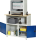 RAU Computer-Tisch 1023 mit Monitorgehäuse T550mm, B1100xT790xH1840mm, stationär, 07-1023M5S.11