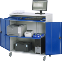 RAU Computer-Schrank 60, B1100xT520xH1185mm, mobil,...