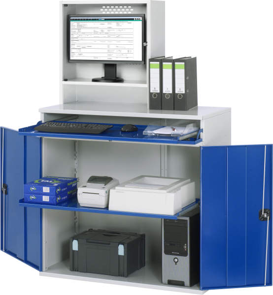 RAU Computer-Schrank 65 mit Monitorgehäuse T250mm, B1100xT520xH1770mm, stationär, 07-1100-M65-MG2.11