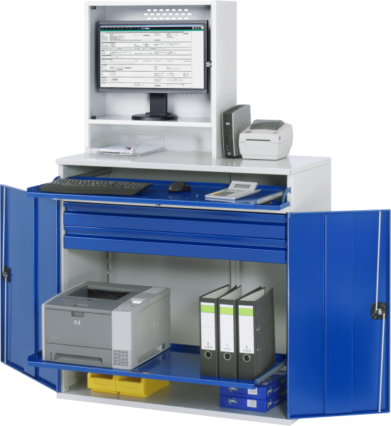 RAU Computer-Schrank 66 mit Monitorgehäuse T520mm, B1100xT520xH1770mm, stationär, 07-1100-M66-MG2.11