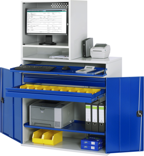 RAU Computer-Schrank 66mit Monitorgehäuse T250mm, B1100xT520xH1770mm, stationär, 07-1100-M66-MG5.11