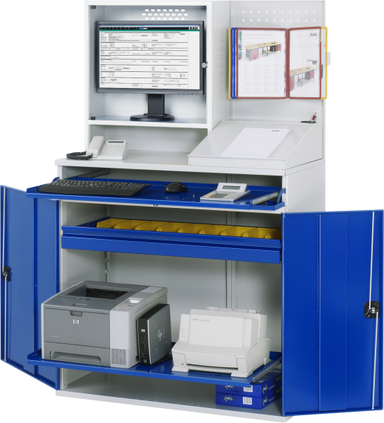 RAU Computer-Schrank 69 mit Monitorgehäuse T250mm, B1100xT520xH1770mm, stationär, 07-1100-M69-MG2.11