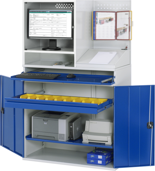 RAU Computer-Schrank 69 mit Monitorgehäuse T520mm, B1100xT520xH1770mm, stationär, 07-1100-M69-MG5.11