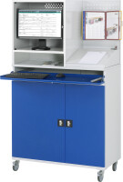 RAU Computer-Schrank 69 mit Monitorgehäuse T520mm, B1100xT520xH1895mm, mobil, 07-1100-M69-MG5F.11